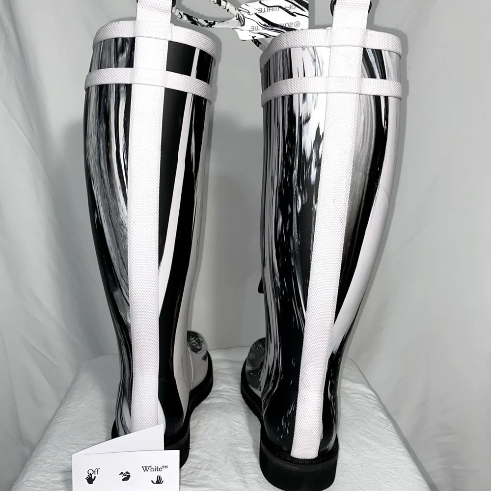 Off-white *NWT* For Riding Tall Rain Boot in Marble